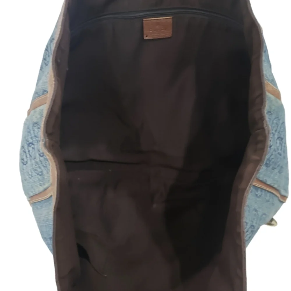 Gucci RARE Denim Abbey Blue and Brown Tote Bag - Picture 11 of 17